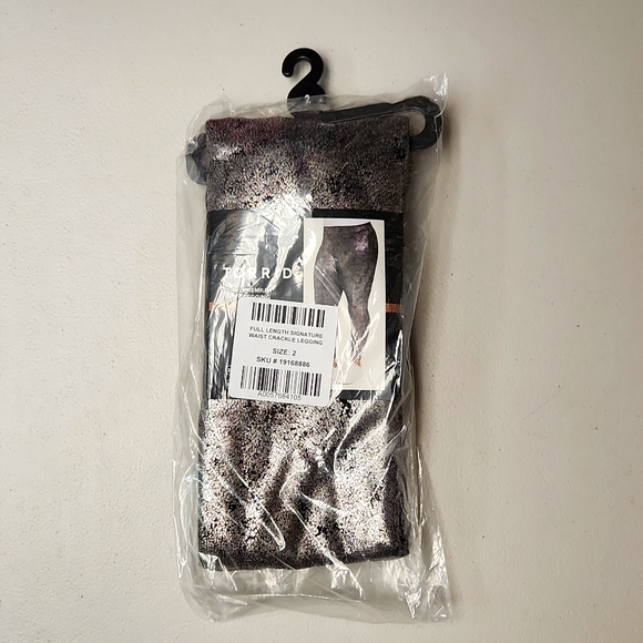 ❤️NWT VINTAGE TORRID LEGGING - SHINY FOIL CRACKLE PRINT GUNMETAL GRAY PLUS SIZE - Picture 5 of 12